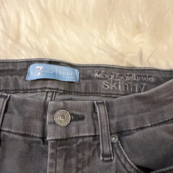 7 For All Mankind Gray Skinny Jeans - Picture 3 of 5